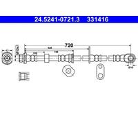 ATE Brake Hose 24.5241-0721.3 - Flexible for Mitsubishi L200/Triton