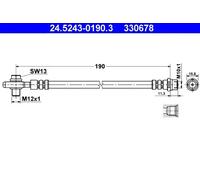 Flexible brake hose 24.5243-0190.3 ATE for VW PASSAT B5 PASSAT B5 Estate