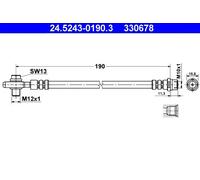 Flexible brake hose 24.5243-0190.3 ATE for VW PASSAT B5 PASSAT B5 Estate