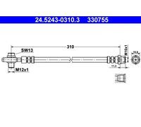 ATE Brake Hose 24.5243-0310.3 - Fits Audi A6 (C5/4B) & VW Passat B5
