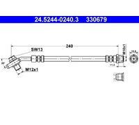Flexible brake hose 24.5244-0240.3 ATE for AUDI A4 B5 A4 B5 Avant