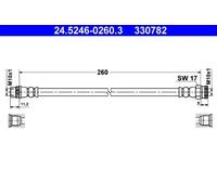 Flexible brake hose 24.5246-0260.3 ATE for CITROËN PEUGEOT