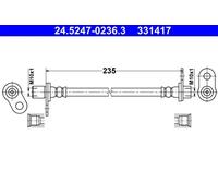 Flexible brake hose 24.5247-0236.3 ATE for MITSUBISHI ASX OUTLANDER II