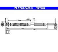 Flexible brake hose 24.5248-0466.3 ATE for HYUNDAI GETZ