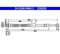 ATE 24.5248-0466.3 Brake hose
