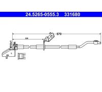 Flexible brake hose 24.5265-0555.3 ATE for KIA HYUNDAI