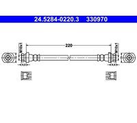 Flexible brake hose 24.5284-0220.3 ATE for CHEVROLET DAEWOO