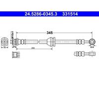 ✅Fits ATE 24.5286-0345.3 Brake Hose 24.5286-0345.3 Brake pipe/hose f ⭐UK Seller⭐