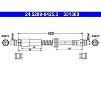 BRAKE HOSE 24.5289-0425.3 FOR VW CADDY/III/Box/Body/MPV BSX 2.0L CFHC/BMM 2.0L
