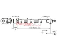 Flexible brake hose 4110007 METZGER for TOYOTA YARIS/VITZ