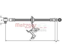 Flexible brake hose 4116209 METZGER for MERCEDES-BENZ M-CLASS