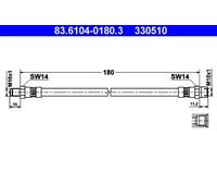 ATE 83.6104-0180.3 Brake Hose for AUDI