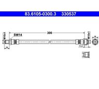 Flexible brake hose 83.6105-0300.3 ATE for MERCEDES-BENZ M-CLASS