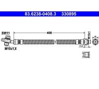Flexible brake hose 83.6238-0408.3 ATE for VW TOUAREG