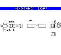 Flexible brake hose 83.6252-0560.3 ATE for AUDI TT A3 TT Roadster