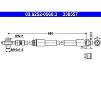 Flexible brake hose 83.6252-0560.3 ATE for AUDI TT A3 TT Roadster