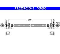 Flexible brake hose 83.6255-0200.3 ATE for BMW X5