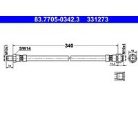 BRAKE HOSE FOR MERCEDES BENZ SL R129 M 113 985 M 112 923 M 112 943 M 113 961 ATE