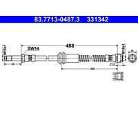 ATE 83.7713-0487.3 Brake hose