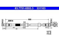 Flexible brake hose 83.7751-0553.3 ATE for BMW X3