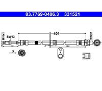 ATE 83.7769-0406.3 Brake hose