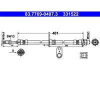 ATE 83.7769-0407.3 Brake hose