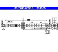 Flexible brake hose 83.7788-0399.3 ATE for FORD FOCUS III Saloon FOCUS III