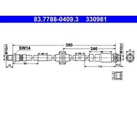 83.7788-0409.3 BRAKE HOSE ATE