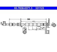 Flexible brake hose 83.7838-0371.3 ATE for FORD FIESTA VI FIESTA VI Van