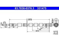 BRAKE HOSE 83.7838-0376.3 FOR FORD FIESTA/VI/Van B-MAX XTJA/JTJC/JTJBT3JB 1.6L