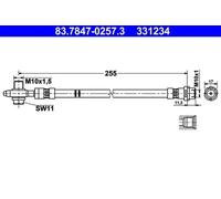 BRAKE HOSE FOR VW TOURAN/GOLF/VAN JETTA/IV/VI/CLASICO BORA EOS SCIROCCO/III 1.2L