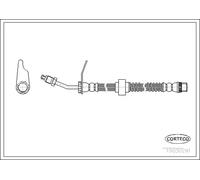 Flexible brake hose Front Axle 19030291 CORTECO for OPEL RENAULT