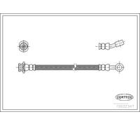 Flexible brake hose Front Axle 19032347 CORTECO for SUZUKI SJ413