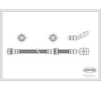 Flexible brake hose Front Axle 19032411 CORTECO for NISSAN LARGO