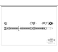 Flexible brake hose Front Axle 19033513 CORTECO for AUDI A2