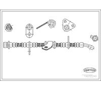 Flexible brake hose Front Axle Right 19032246 CORTECO for HONDA CRX Mk II