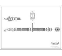 Flexible brake hose Front Axle Right 19032583 CORTECO for TOYOTA YARIS/VITZ