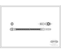 Flexible brake hose Rear Axle 19032310 CORTECO for AUDI SEAT