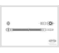 Flexible brake hose Rear Axle 19032528 CORTECO for VW PASSAT B5