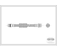 Flexible brake hose Rear Axle Right 19032846 CORTECO for OPEL RENAULT NISSAN