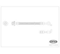 Flexible brake hose Rear Axle Right 49374424 CORTECO for NISSAN QASHQAI I