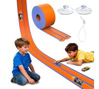 Flexible Car Racing Track 4.5M, Car Track with 6 Plastic Cars Dual Lanes