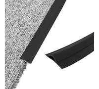 Flexible Carpet Trim Strip, 10 Ft/3Meter Self-Adhesive Carpet Trim Strip, PVC Carpets Transition Strips Edge Trimming Decor Carpets Edging Trim Strips, Rug Edge Protector for Doorway, Black