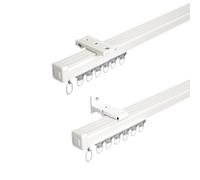 Flexible Ceiling ain Track240cm Room Divider Glide Rail for Shower ains Wall/Ceiling Mount Ideal for Home Office Carbonized White h Easy to Install