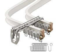 Flexible Ceiling Curtain Rod for Bay Windows Durable Double Aluminum Curtain Pole Easy to Bend Not Easily Broken White 320cm/10.5ft Perfect for Home Decor