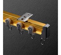 Flexible Ceiling Curtain Track 1-4M Easy Install with Silent Rollers for Drapes Room Dividers RV Curtains Gold Color 3M Length - Perfect for Home & Travel