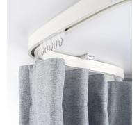 Flexible Ceiling Curtain Track 10.2ft/3.1m Adjustable Double/Single Quiet Room Divider Rail White Folding Curtain Rod for Easy Installation