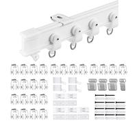 Flexible Ceiling Curtain Track | 3 m Curved Curtain Rail with Mute Rollers | Bendable Mount for Shower Bay Window RV Curtain Room Divider