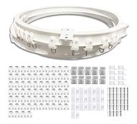 Flexible Ceiling Curtain Track | 8 m Curved Curtain Rail with Mute Rollers | Bendable Mount for Shower Bay Window RV Curtain Room Divider