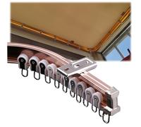 Flexible Ceiling Curtain Track - Aluminum Curtain Rail for Bedroom 1m to 6.7m Pink Color Adjustable Drapery Rod Perfect for Home Décor and Easy Installation